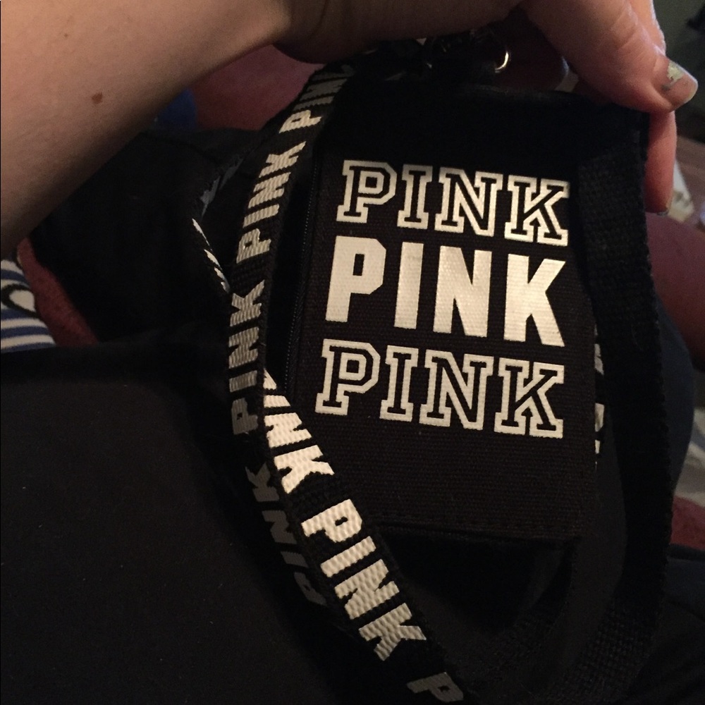 VS Pink Zippered ID Lanyard w/ Metal Clip RARE